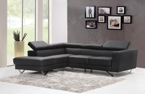 Modern grey couch and pillows
